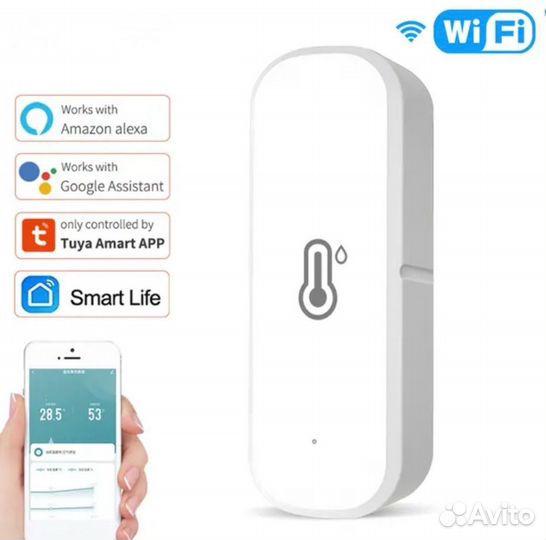 Датчик температуры и влажности wifi tuya SMART