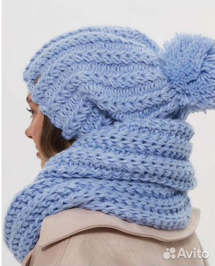 Комплект шапка и снуд женский