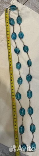 Ожерелье бижутерия голубой