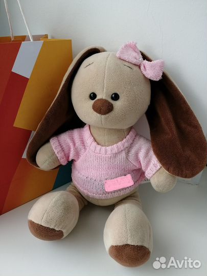 Милая плюшевая зайка Бусинка мягкая игрушка