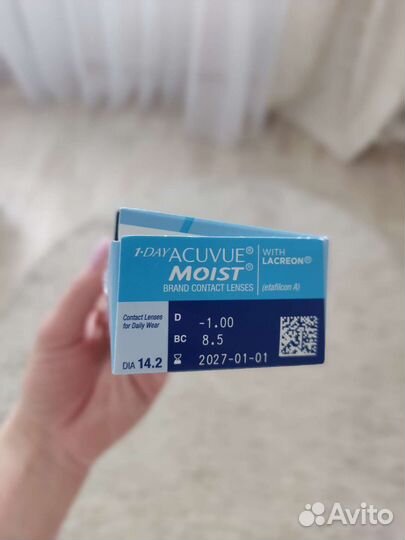 Линзы контактные однодневные acuvue,D -1