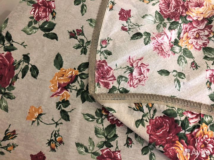 Скатерть круглая 152см -№3-9-1, полульняная