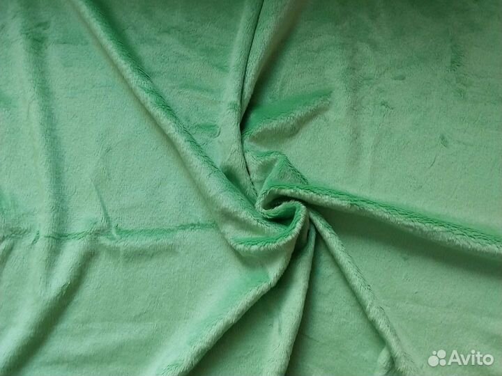 Отрез ткани плюш салатовый