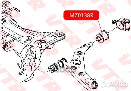 Сайлентблок рычага передней подвески, задний MZ