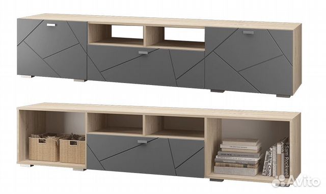 Тумба под тв «Скайлайн» с 1 ящиком и 2 дверками
