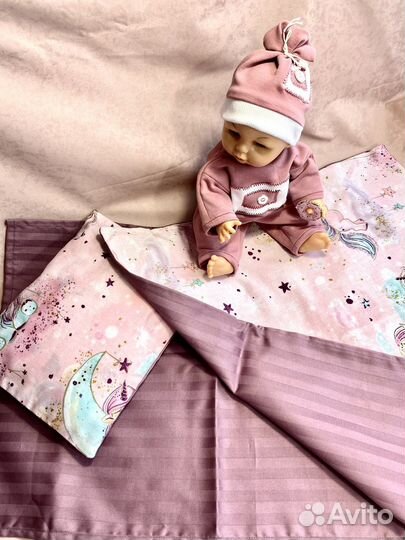 Кукла + постелька Постельное белье Игрушки