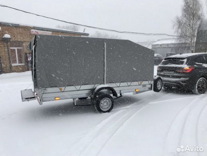 Прицеп Трейлер 3.42х1.5 с тентом для снегохода