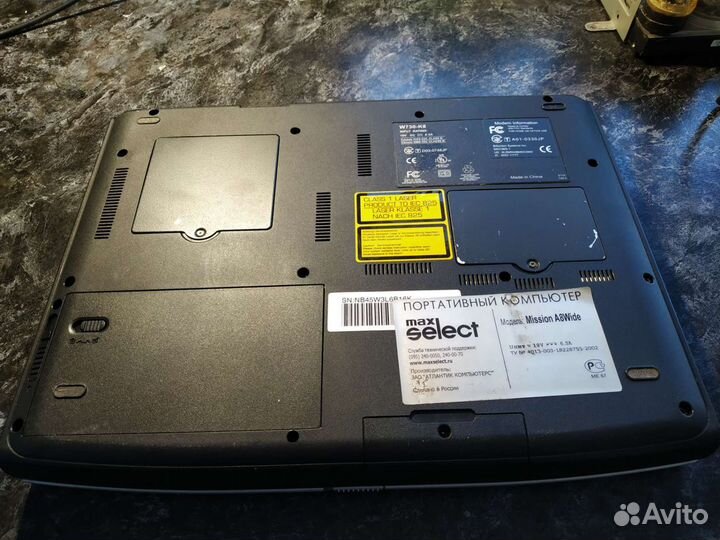 Ноутбук Max Select Mission A8Wide (на запчасти)