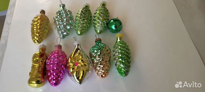 Новогодние украшения ссср.Стекло