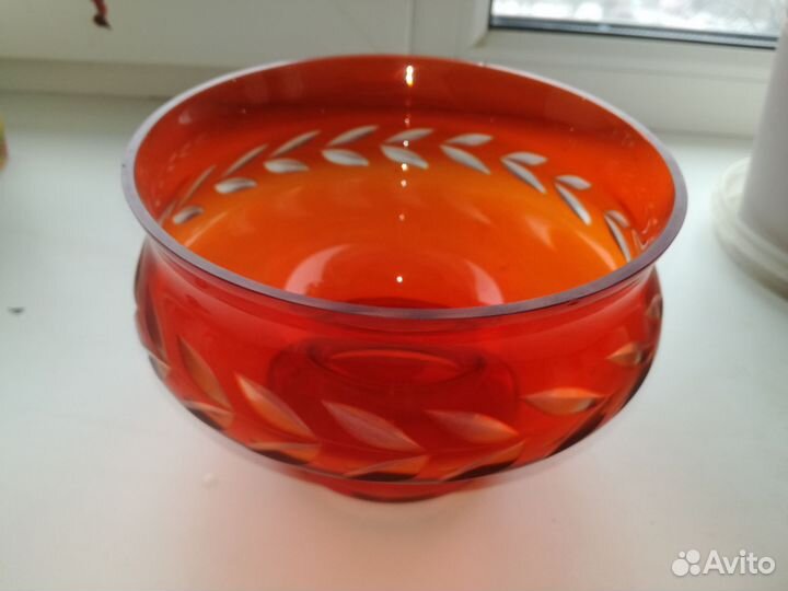 Конфетница цветное стекло СССР