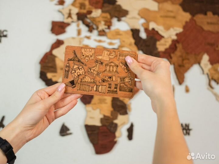 Карта мира из дерева с доставкой