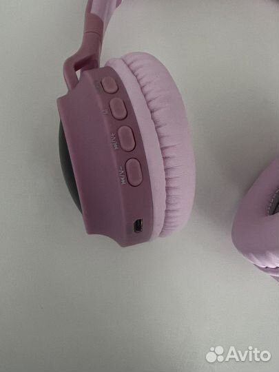 Детские беспроводные bluetooth наушники розовые