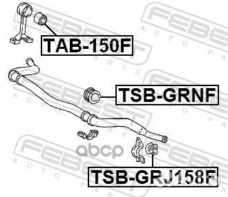Втулка переднего стабилизатора tsb-grj158f Febest
