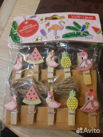 Прищепки клипсы декоративные