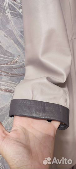 Куртка кожаная женская удлинённая