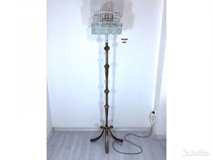 Торшер напольный с абажуром из хрусталя СССР