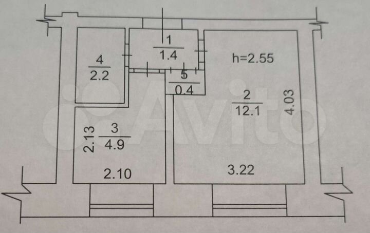 1-к. квартира, 20,9 м², 4/5 эт.