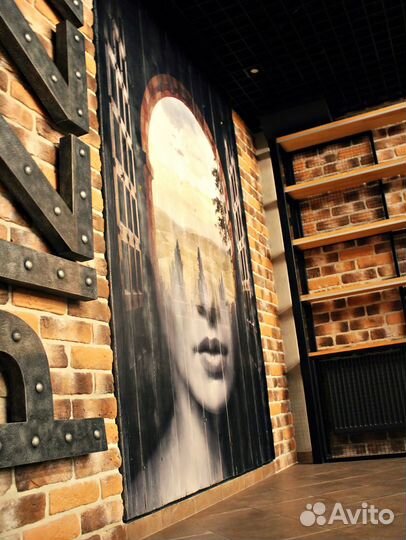 Стеновые панели из досок (из дерева) с принтом