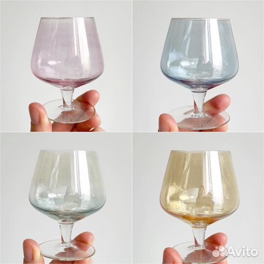 Фужеры цветное стекло винтаж