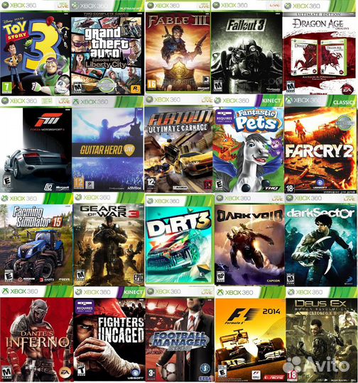 Xbox 360 Редкие игры LT3.0/2.0/1.9 (буквы D,E,F,G)