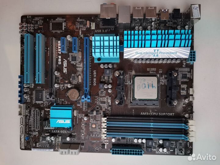 Материнская плата asus с проц AMD + Звук карта