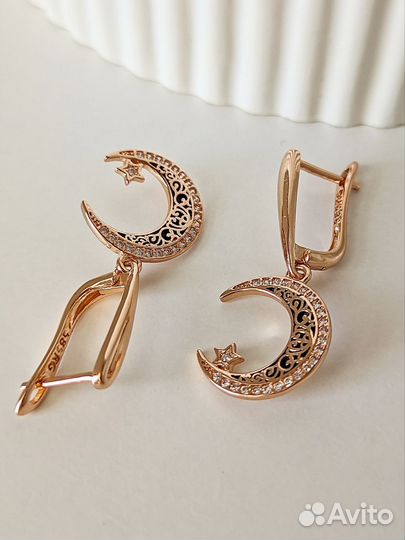 Серьги в восточном стиле золото 585 RG