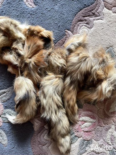 Лисьи хвосты, обрезки белой норки