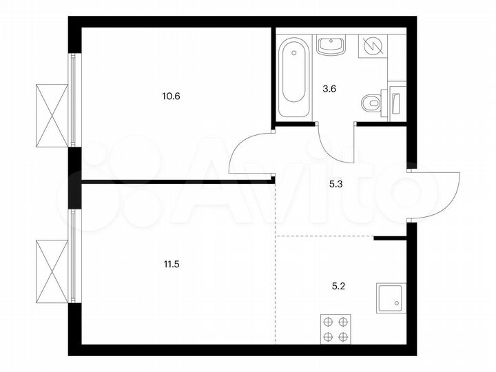 2-к. квартира, 36,2 м², 22/25 эт.