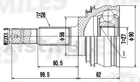 Шрус наружный Toyota CelicaT180/ CamryV20/ Previa