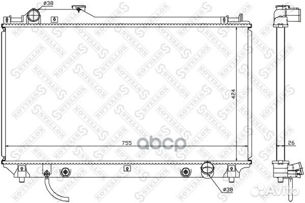Радиатор, охлаждение двигателя 1026378SX Stellox