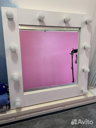 Зеркало с лампами бу