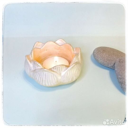 Подсвечник из гипса. Лотос из гипса