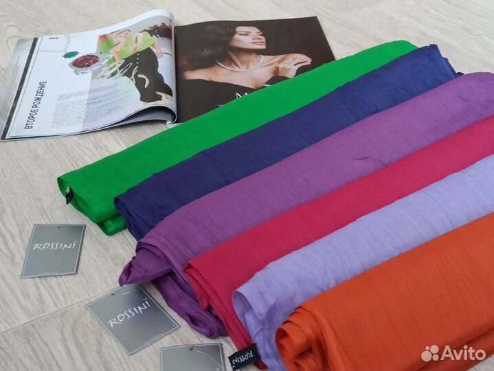 Зелёный палантин Хлопок Жатка 10цв