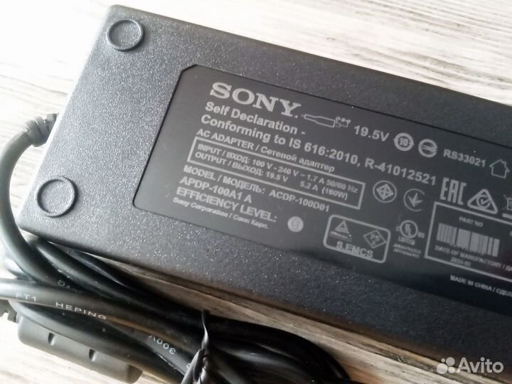 Блок питания 19.5V 5.2A для Sony KDL-43W755C и др