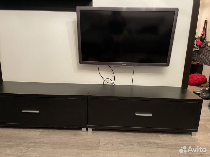 Тумба под телевизор модуль скамья шпон венге