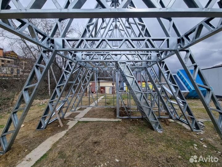 Лстк каркас двухэтажного дома в стиле А-фрейм