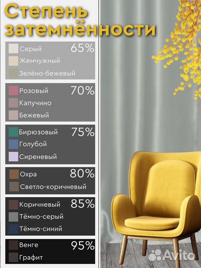 Готовые шторы серые