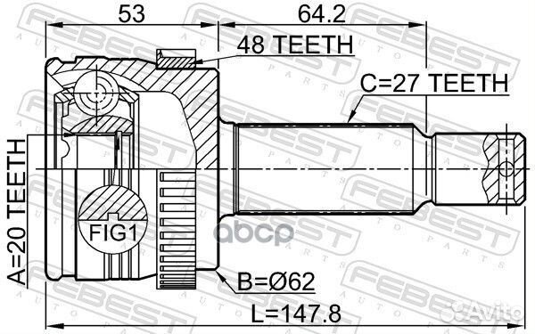 ШРУС наружний задний Hyundai IX35 09