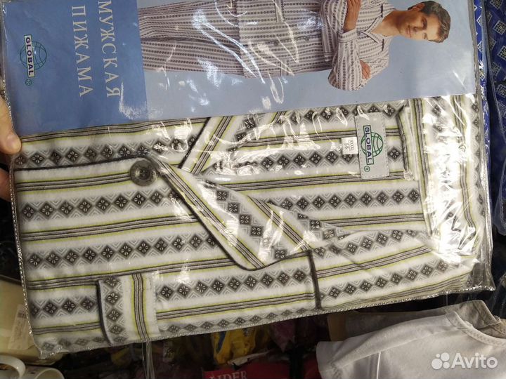 Пижама со штанами фланель мужская