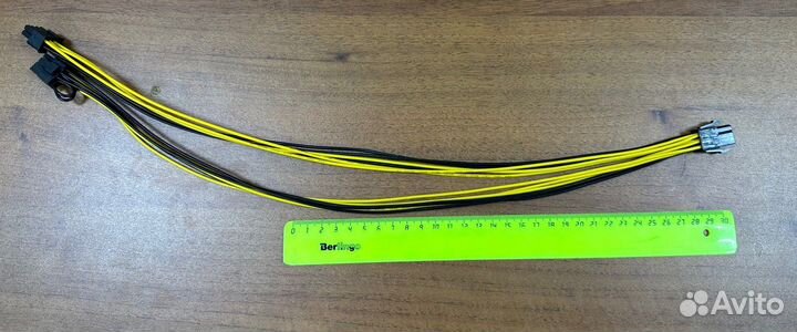 Делитель питания для видеокарт 6+2pin 50см