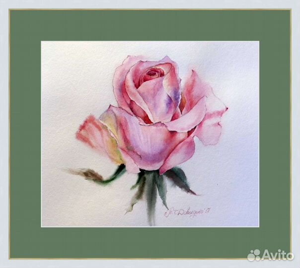 Картина акварель Роза