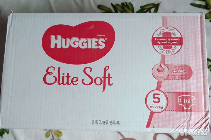 Подгузники Huggies elite soft, 112 штук