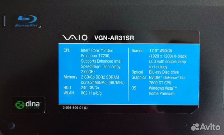 Премиальный мощный ноутбук Sony vaio VGN-AR31SR