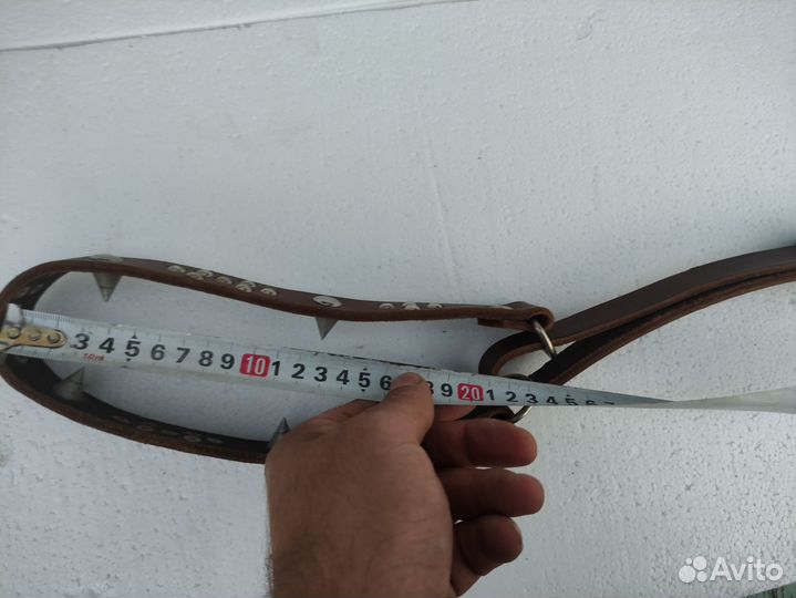 Ошейник кожа шипы строгий собака