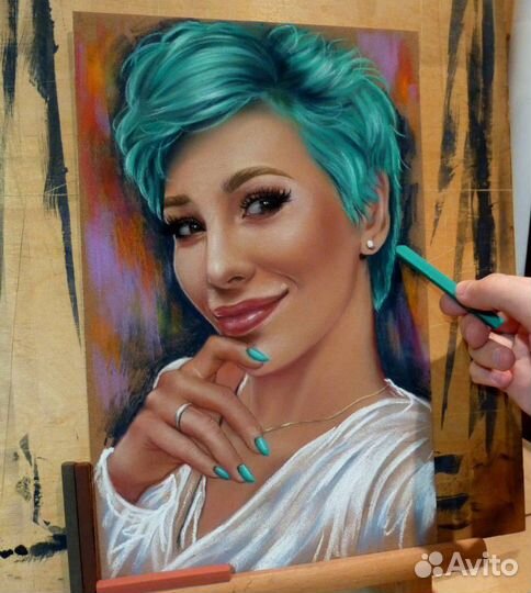 Портрет на заказ рисунок по фото ручная работа