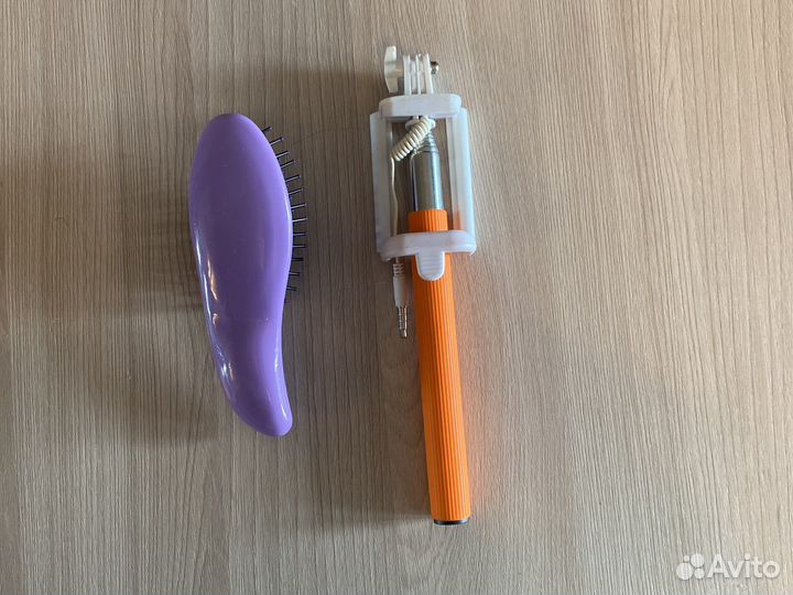 Селфи палка, монопод для телефона, оранжевый