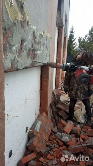 Демонтажные работы, демонтаж стен