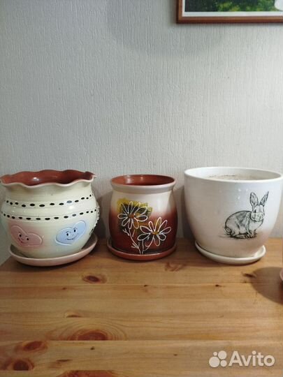 Горшок для цветов керамика бу