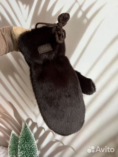 Варежки ugg шоколад норка