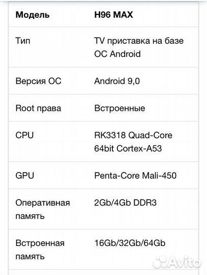 TV приставка android h 96 max